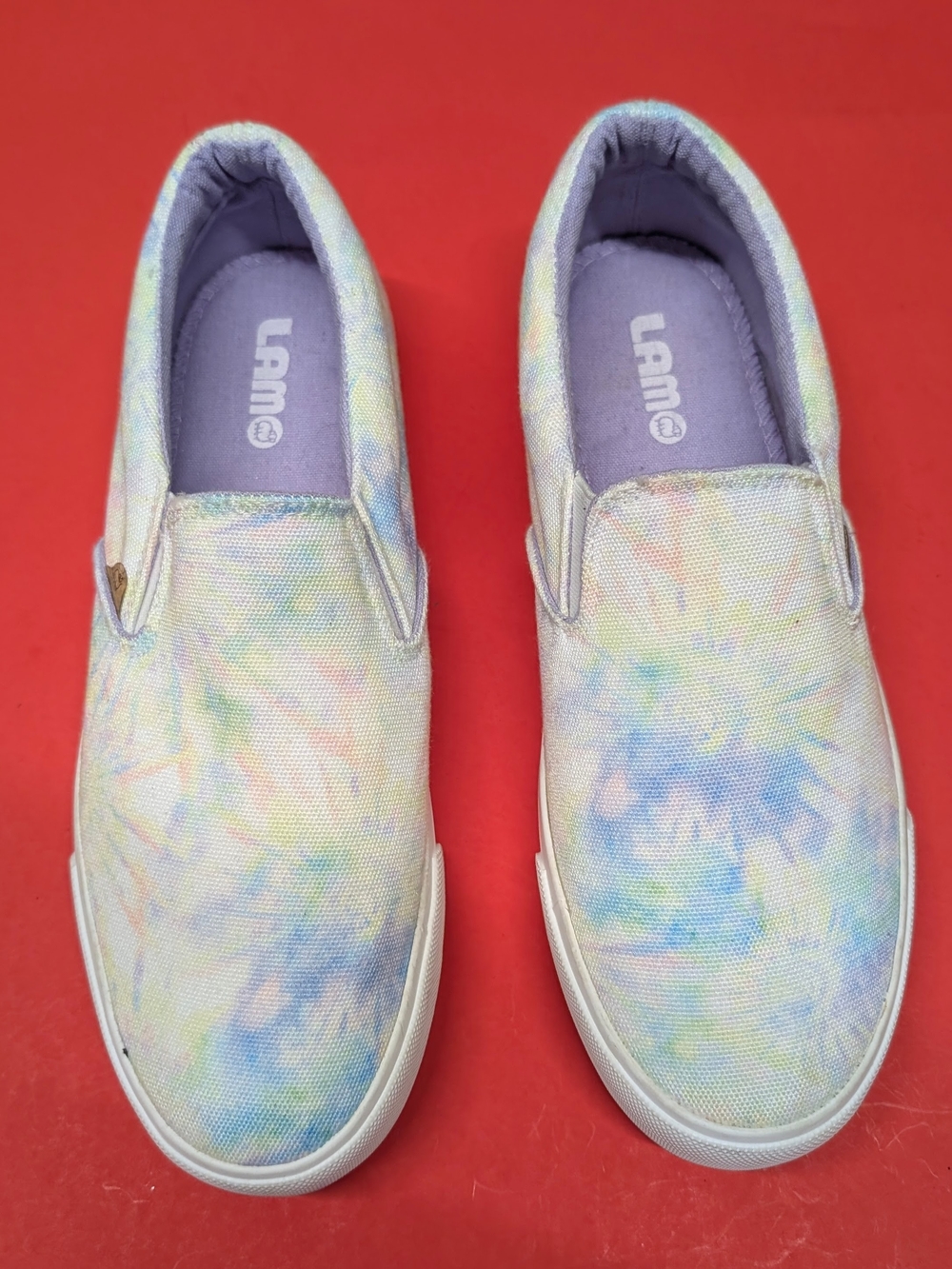 LAMO Piper Women's Size 9 Casual Slip On Canvas Sneakers Pastel Tie Dye NWOT